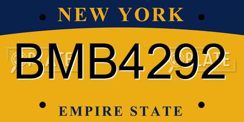 BMB4292 New York License Plate