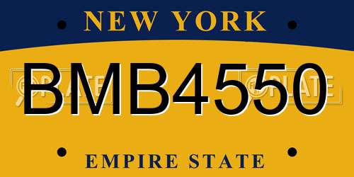 BMB4550 New York License Plate
