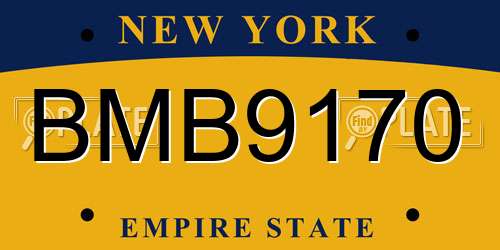 BMB9170 New York License Plate