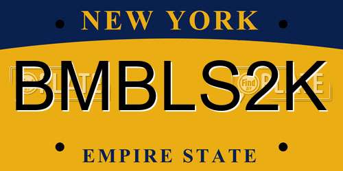 BMBLS2K New York License Plate