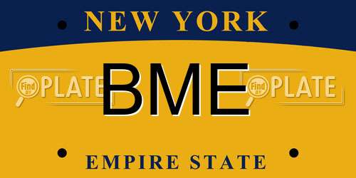 BME New York License Plate