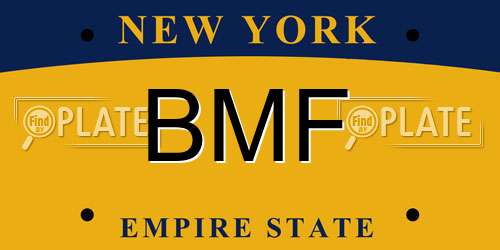 BMF New York License Plate
