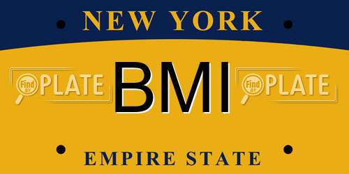 BMI New York License Plate