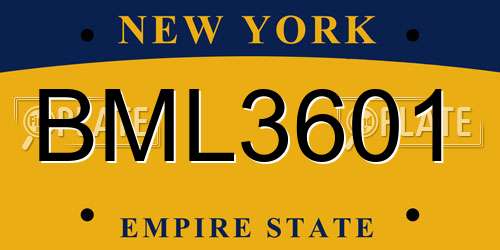 BML3601 New York License Plate