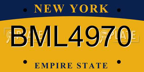 BML4970 New York License Plate