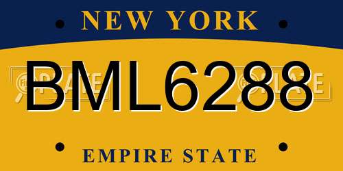 BML6288 New York License Plate