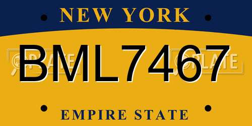 BML7467 New York License Plate