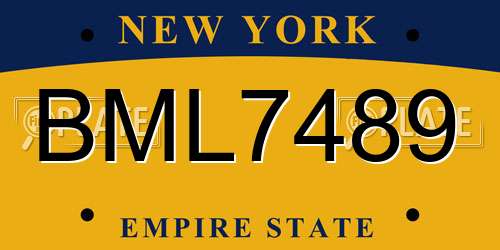 BML7489 New York License Plate