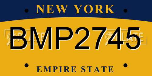BMP2745 New York License Plate