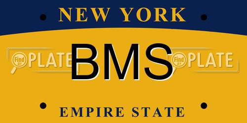 BMS New York License Plate