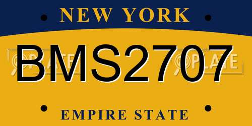 BMS2707 New York License Plate