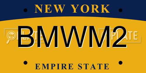 BMWM2 New York License Plate