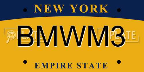 BMWM3 New York License Plate