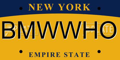 BMWWHO New York License Plate
