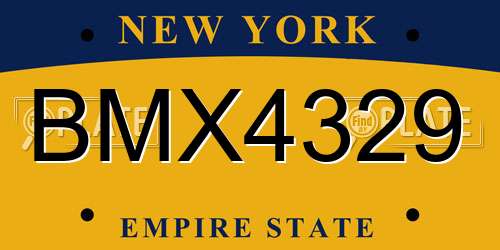BMX4329 New York License Plate