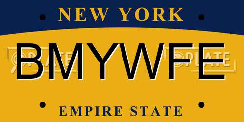 BMYWFE New York License Plate
