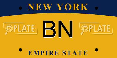 BN New York License Plate