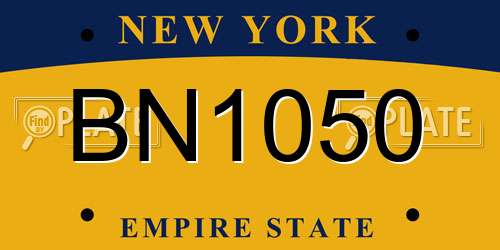 BN1050 New York License Plate