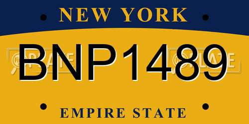 BNP1489 New York License Plate