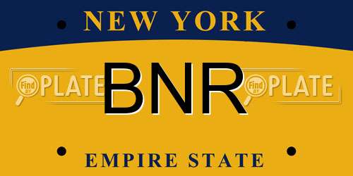BNR New York License Plate