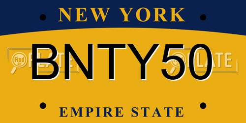 BNTY50 New York License Plate