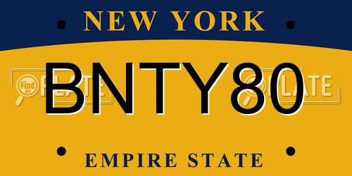 BNTY80 New York License Plate