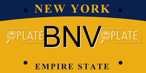 BNV New York License Plate