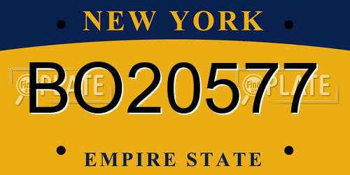 BO20577 New York License Plate