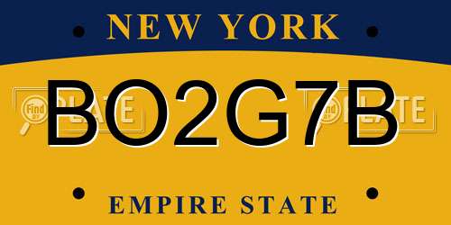 BO2G7B New York License Plate