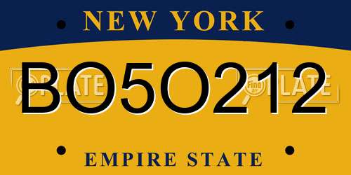 BO5O212 New York License Plate