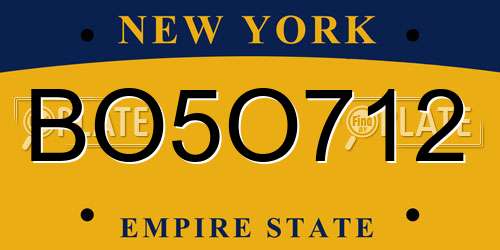 BO5O712 New York License Plate