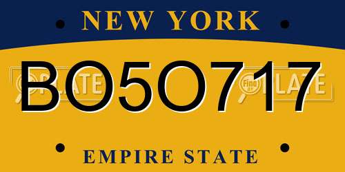 BO5O717 New York License Plate