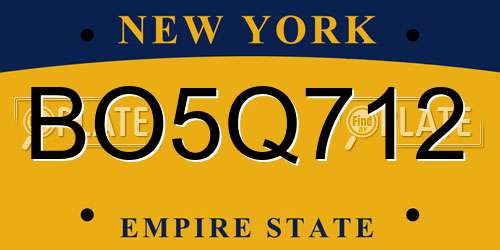 BO5Q712 New York License Plate