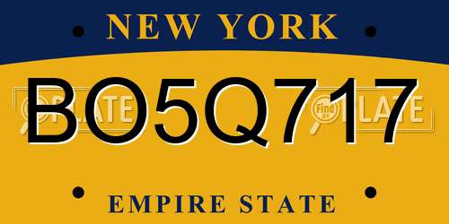 BO5Q717 New York License Plate