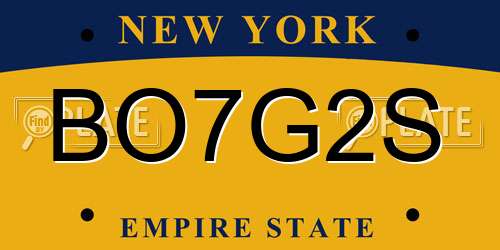 BO7G2S New York License Plate