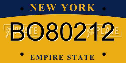 BO80212 New York License Plate