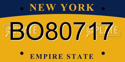BO80717 New York License Plate
