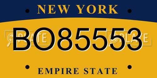 BO85553 New York License Plate