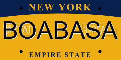 BOABASA New York License Plate