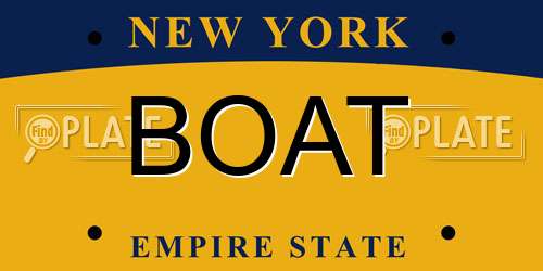 BOAT New York License Plate