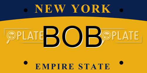 BOB New York License Plate