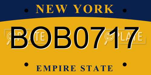 BOB0717 New York License Plate