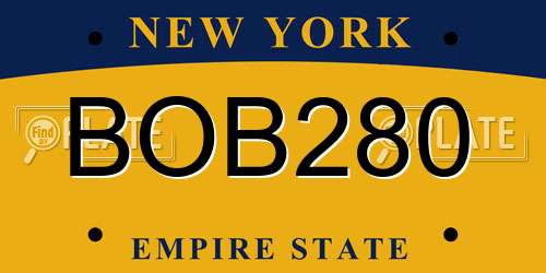 BOB280 New York License Plate