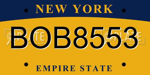 BOB8553 New York License Plate