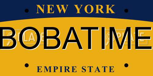 BOBATIME New York License Plate