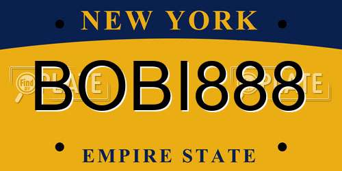 BOBI888 New York License Plate
