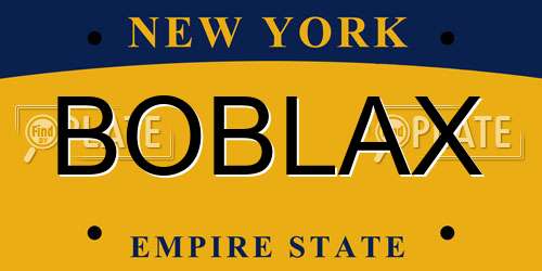 BOBLAX New York License Plate