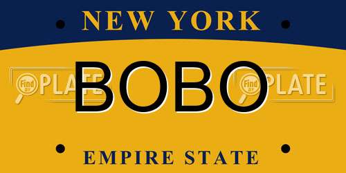 BOBO New York License Plate