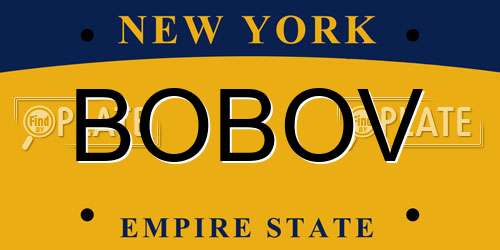 BOBOV New York License Plate