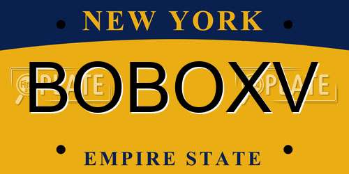BOBOXV New York License Plate